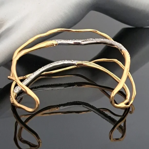 SOLD - ALEXIS BITTAR Solanales Crystal Gold Cuff - Picture 8 of 15